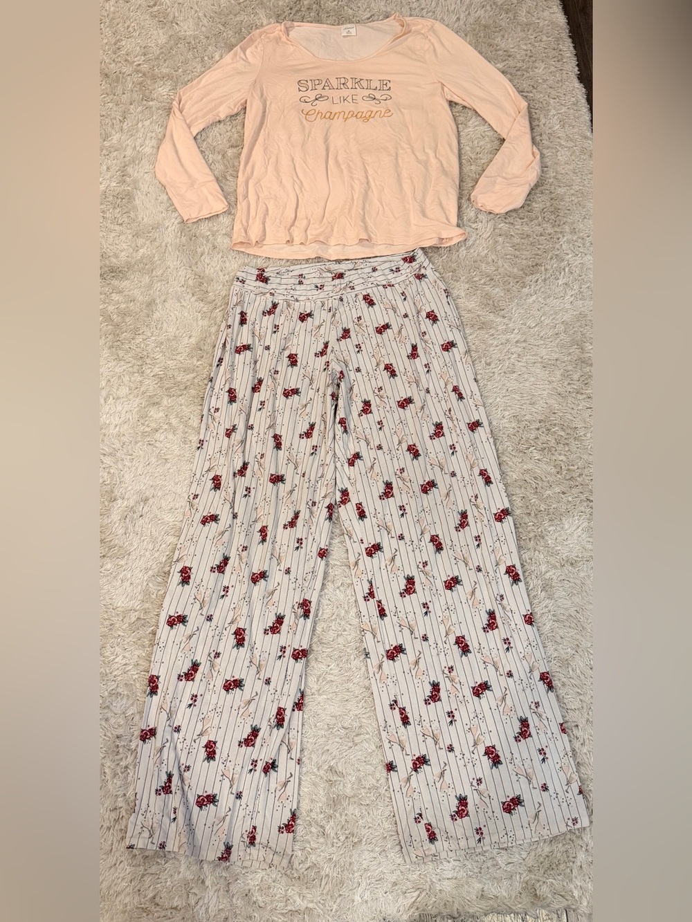 Soft Champagne Pajama Set - M
